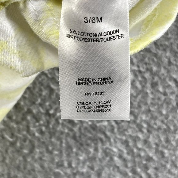 Pink Fong Baby Shark Romper Baby Boys Size 3-6 Months Yellow Tie Dye Romper 3M - Picture 4 of 6